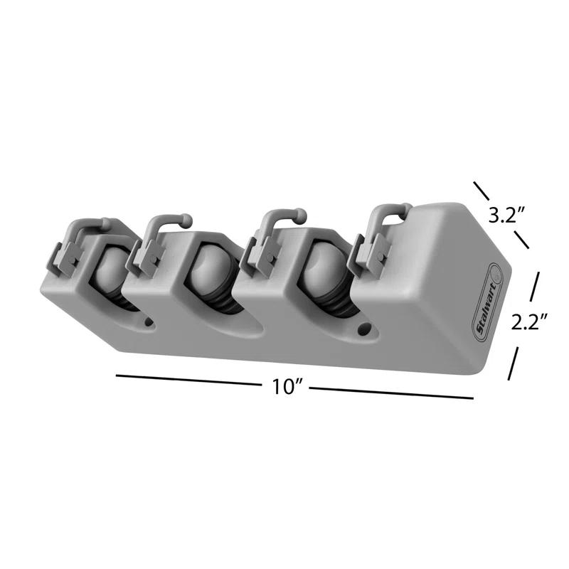 Stalwart Stalwart 2-Pack Wall Storage Organizer Rack, Gray (Set of 2)