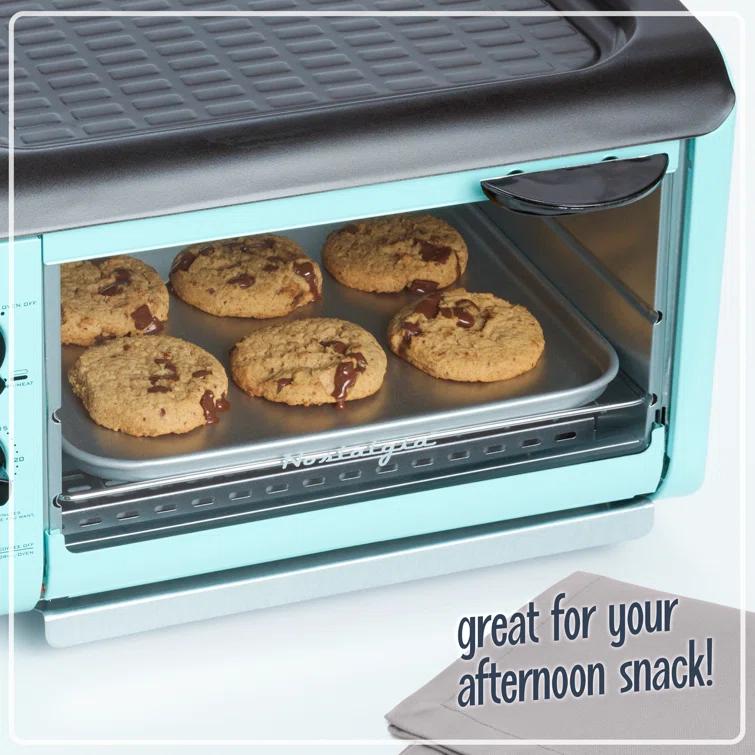 Nostalgia Nostalgia Retro 3-in-1 Family Size Electric Breakfast Station, Coffeemaker, Griddle, Toaster Oven, Aqua
