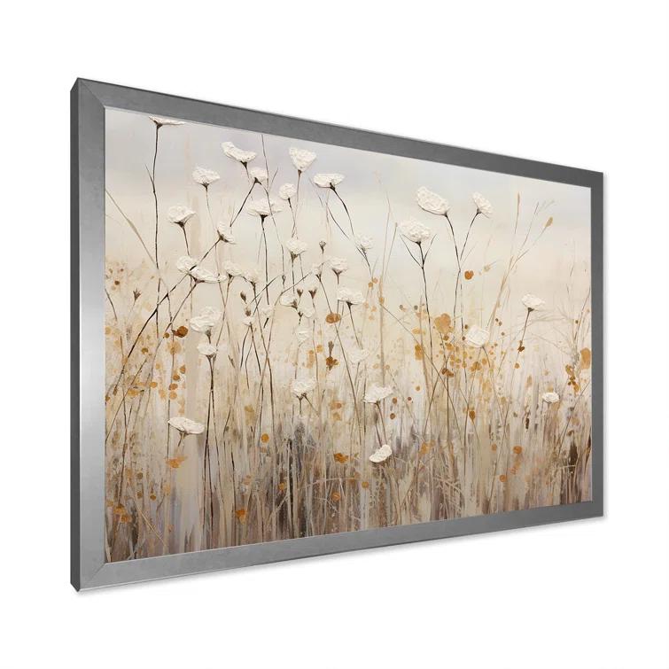 Design Art beige Wildflowers Floral Fantasy - Beige Wildflowers Wall Art