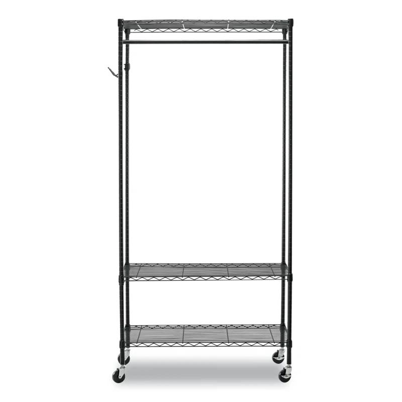 Alera® Wire Shelving Series Metal Rolling Clothing Rack