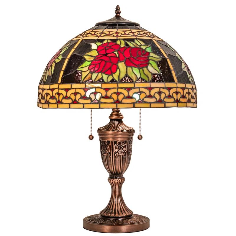 Meyda Lighting Roses And Scrolls Metal Table Lamp