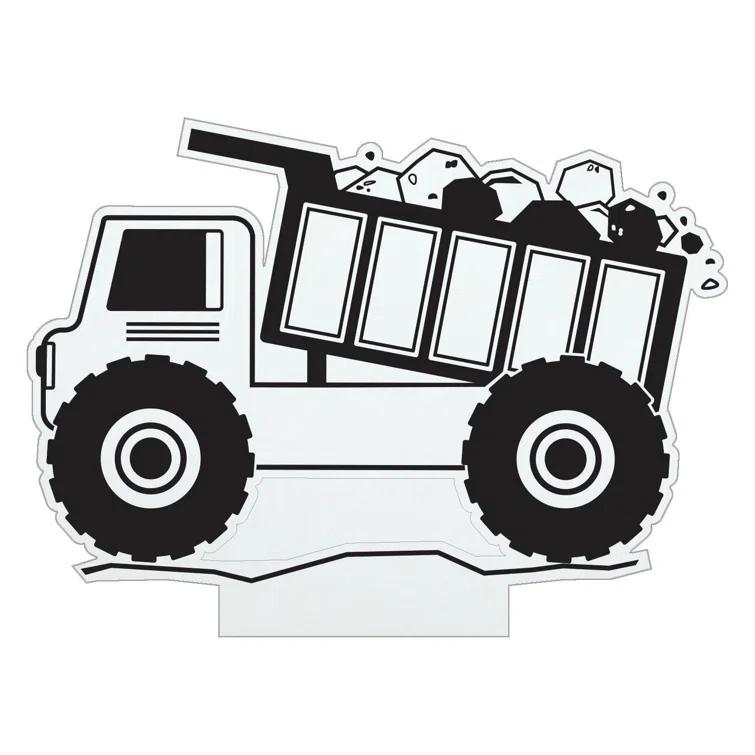 CPS Dump Truck LED Night Light with Custom Name Laser Engraved on Acrylic Design Insert