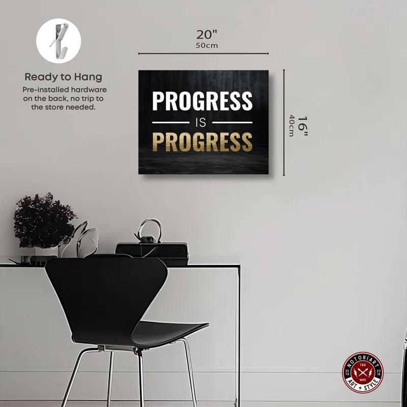 Notori Art Progress Is Progress Canvas Motivational Quotes Print By Notoriart