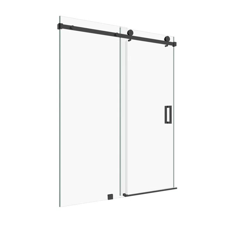 KOBIWORKS Kw03 60 In. W X 76 In. H Single Sliding Frameless Shower Door With 3/8 In. Clear Glass KW036076BL