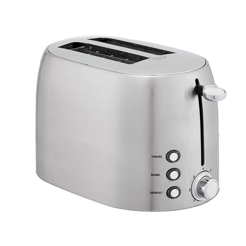 UZOPAL 800W 2-Slice Toaster with 6 Browning Settings, Removable Crumb Tray, Cancel Button