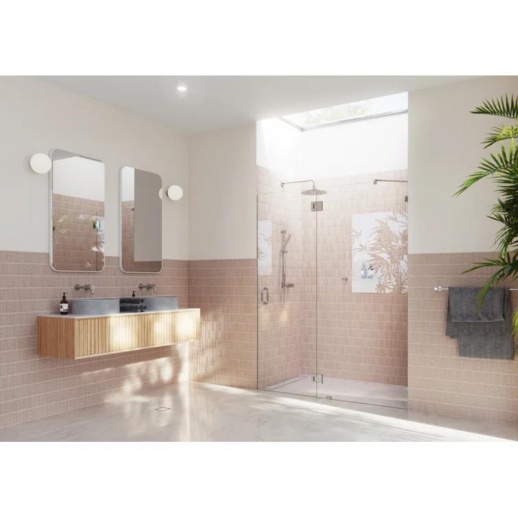 Glass Warehouse Halo 60.25 in. x 78 in. Frameless Glass Hinge Shower Door GW-GH-60-25-CH