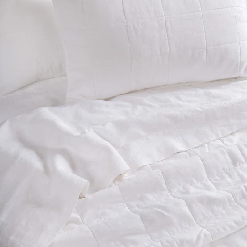 French Linen Box Stitch Quilt & Sham Set