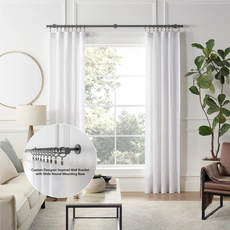 MODE Cambria Designer Series Premium 1-1/8 in Larger Dia. Non-Adjustable Curtain Rod and Designer Brackets
