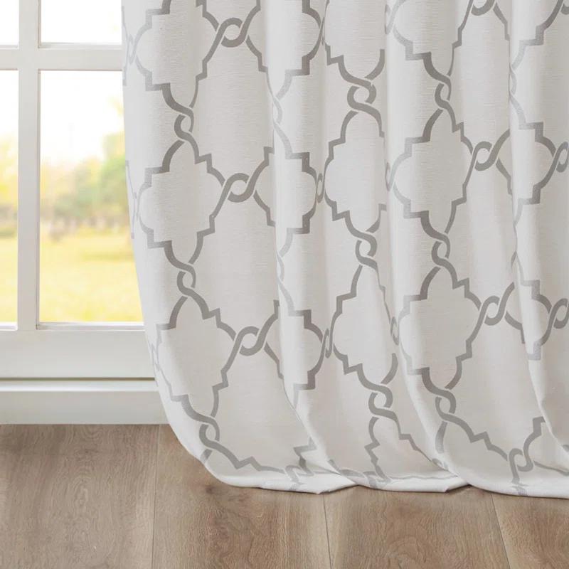 Madison Park Fretwork Print Grommet Top Single Window Curtain Panel