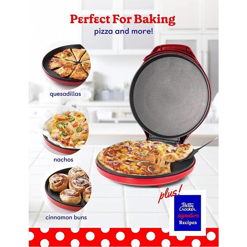 Betty Crocker Betty Crocker Pizza Maker, Countertop Pizza Maker for Home