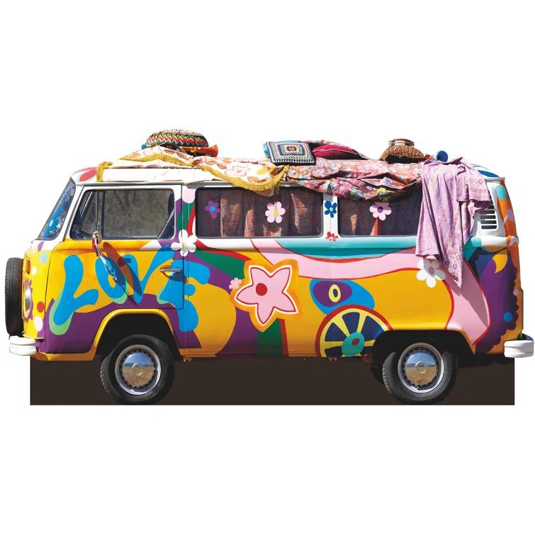 Wet Paint Printing 47" Hippie Van Groovy Car 60S Woodstock Cardboard Cutout Standup