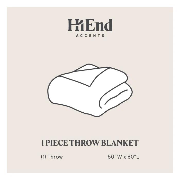 HiEnd Accents Cable Knit Wool Solid Textured Sweater Soft Classic Lodge Throw Blanket