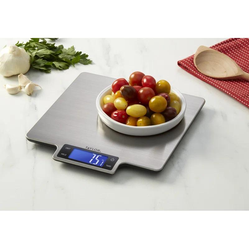 Taylor Taylor 22Lb Ultra-Precise Digital Stainless Steel Household Kitchen Scale, One, Silver