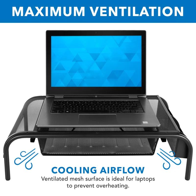 Mount-it Mount-It! Metal Mesh Computer Monitor Stand and Riser with Pullout Drawer