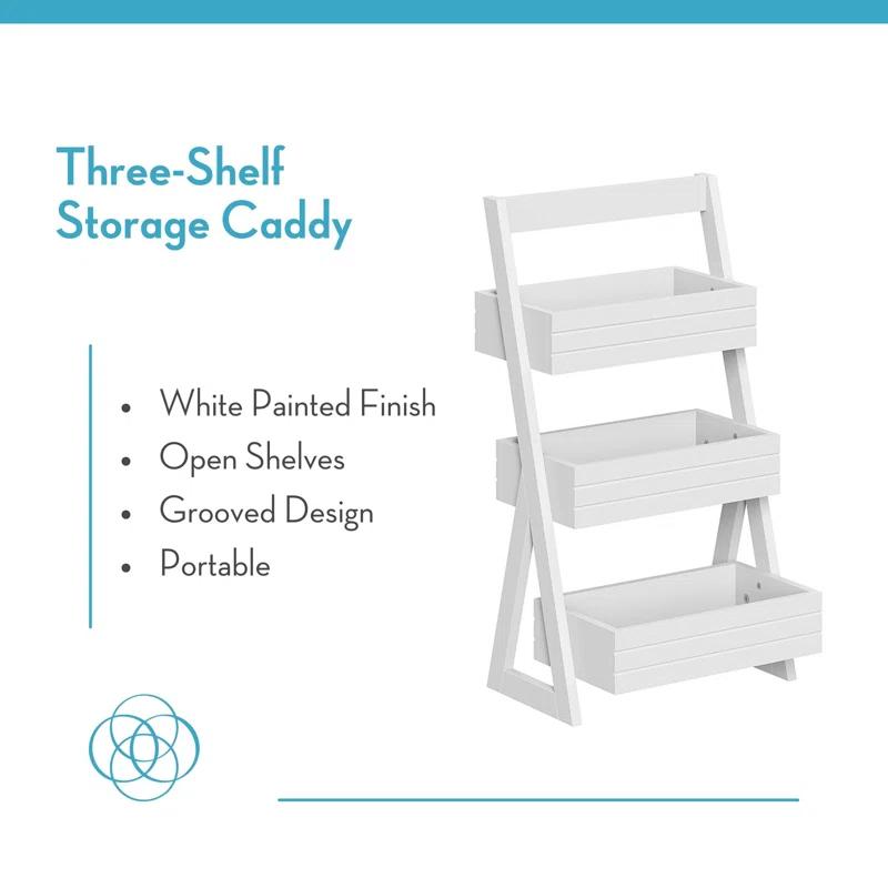 RiverRidge Home RiverRidge Home Lightweight Portable 3-Shelf Storage Caddy Organizer - White