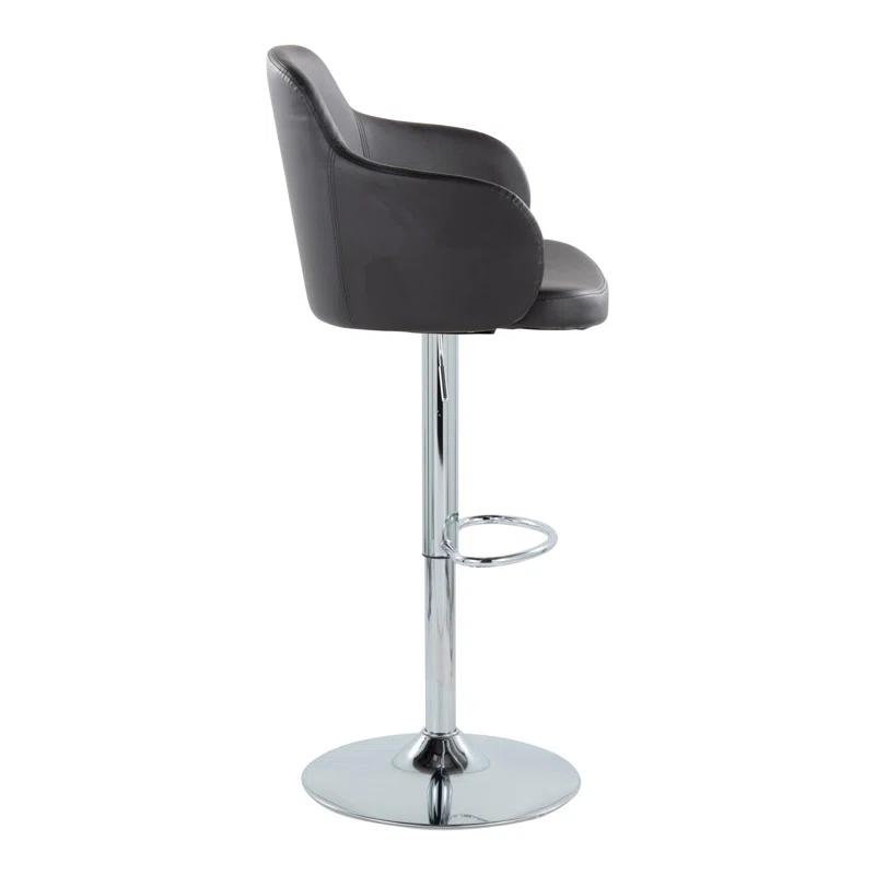 LumiSource Boyne Swivel Upholstered Adjustable Height Counter Stool with Metal Frame (Set of 2)