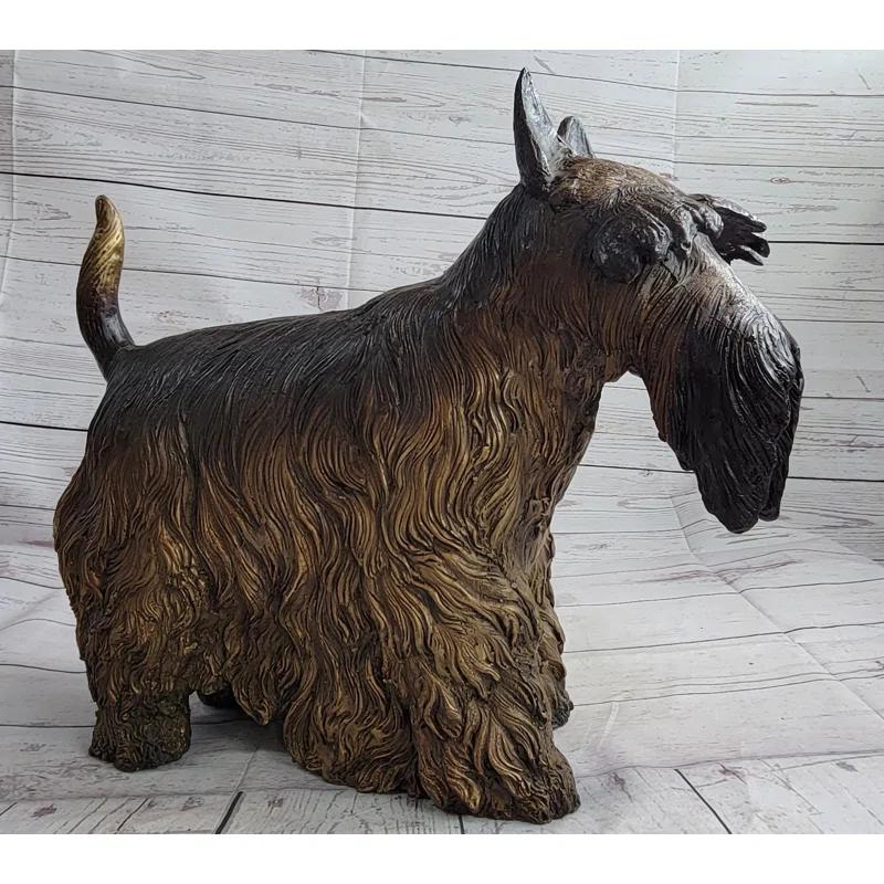 Red Barrel Studio® Scottish Terrier Dog Bronze Metal Sculpture Statue Figure Figurine Handmade Art 16 Inches X 20 Inches