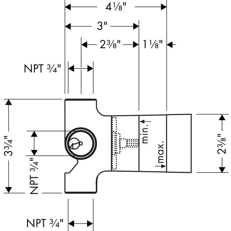 Hansgrohe 15930181 Rough Quattro 3-Way Diverter Valve