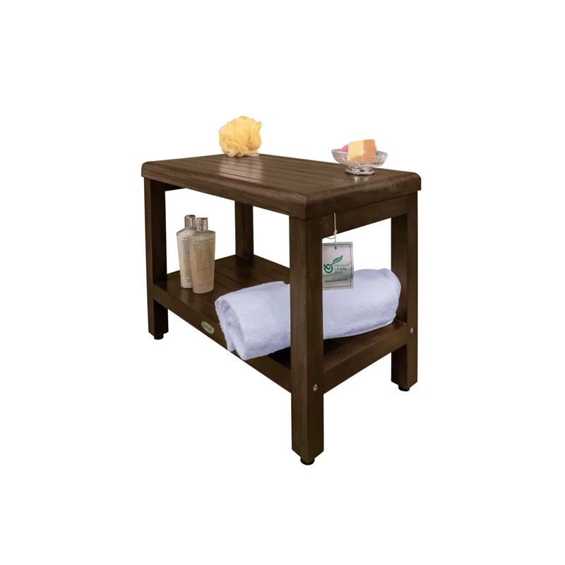 Decoteak Eleganto, Teak Shower Bench, Teak Wood Shower Bench, Teak Shower Bench, Teak Shower Stool