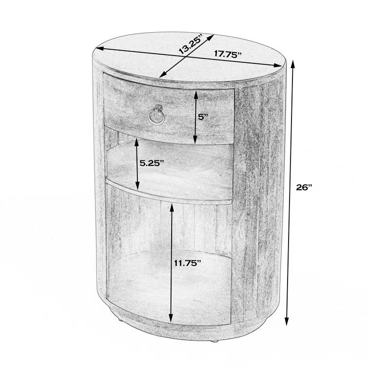 Butler Specialty Transitional Carnolitta Mango Wood End Table In Dark Brown