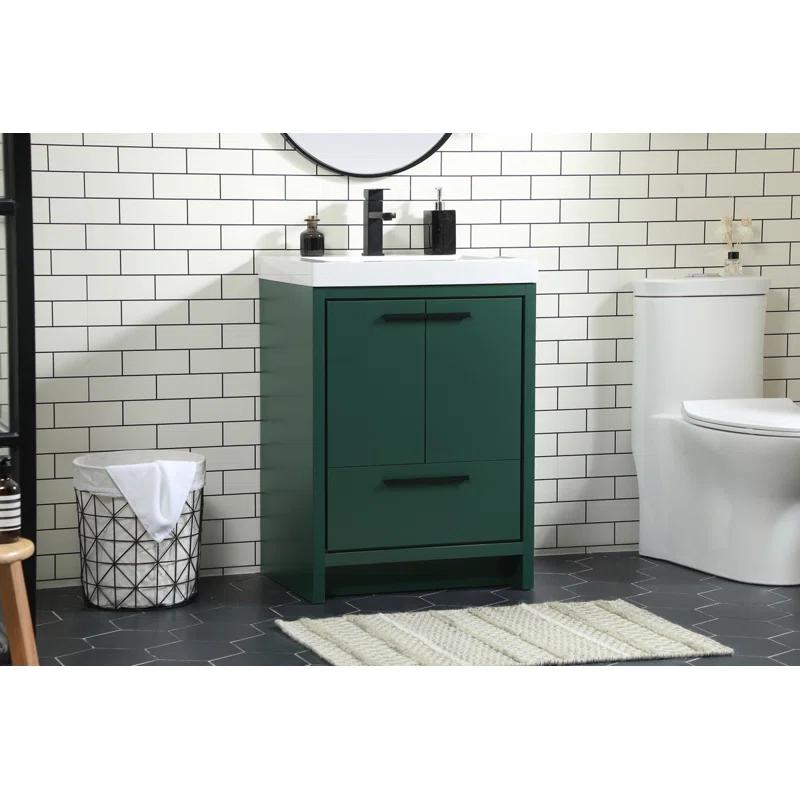 Wade Logan® Roman 24'' Single Bathroom Vanity with Engineered Marble Top