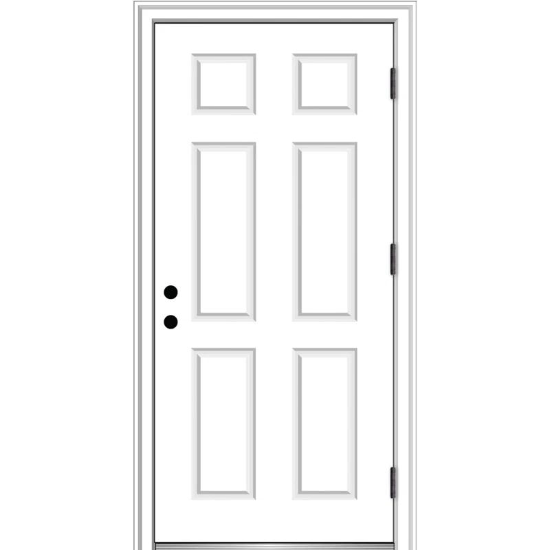 Classic 80'' Paneled Fiberglass Front Entry Doors