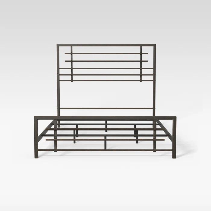 17 Stories Mcintosh Industrial Metal Snap Assembled Bed Frame