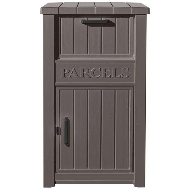LHBcraft Resin Package Drop Box, Lockable Package Delivery and Outdoor Storage Box