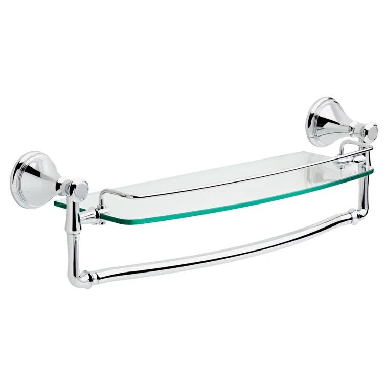 Delta Cassidy 18 in. Glass Shelf with Towel Bar