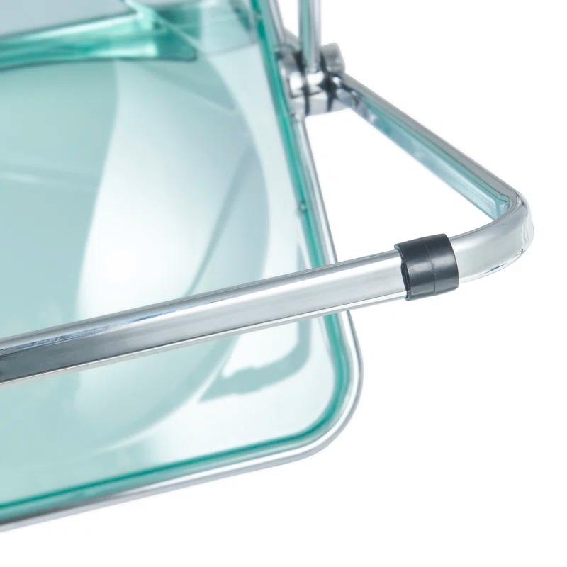 LeisureMod Lawrence Folding Chair Stackable Dining Accent Chair with Frame Kitchen Chair (Set of 4)