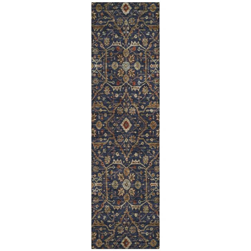 Machine Washable Indoor/Outdoor Chantille ACN1130 Navy Rug