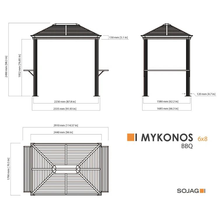 Sojag Sojag BBQ Mykonos 5 ft. x 8 ft. Gazebo