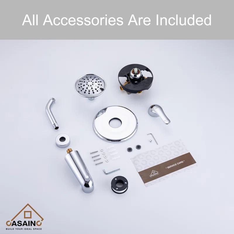 CASAINC HM-B202-SQ-CP All-In-One Kit with Rough in-Valve