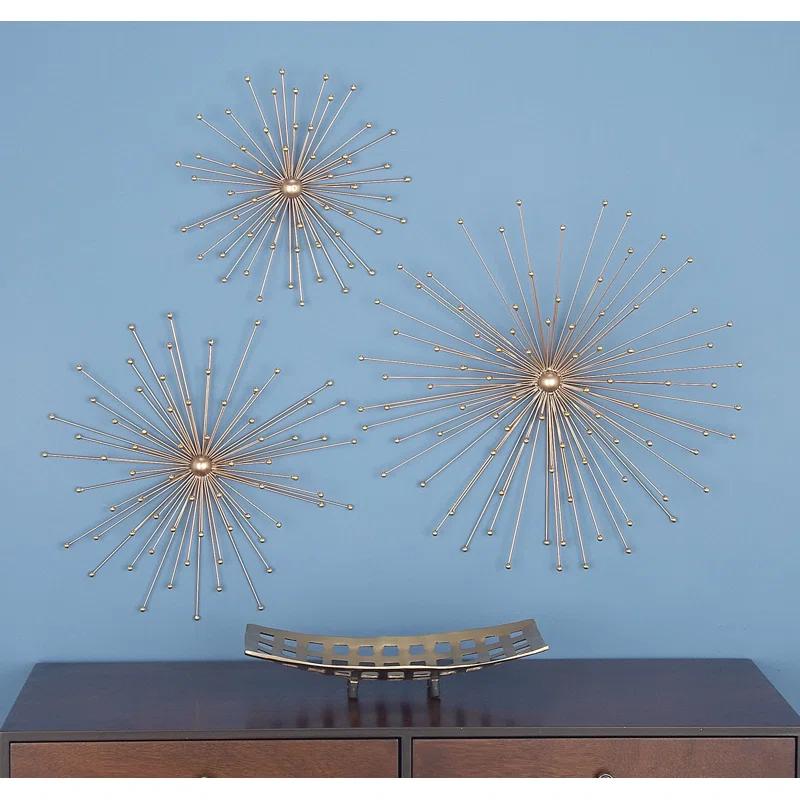 George Oliver Metal 3D Starburst Gold Wall Decor Set