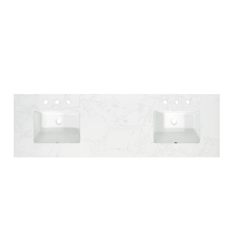 Altair Ceres 73" Engineered Stone Double Bathroom Vanity Top with Sink