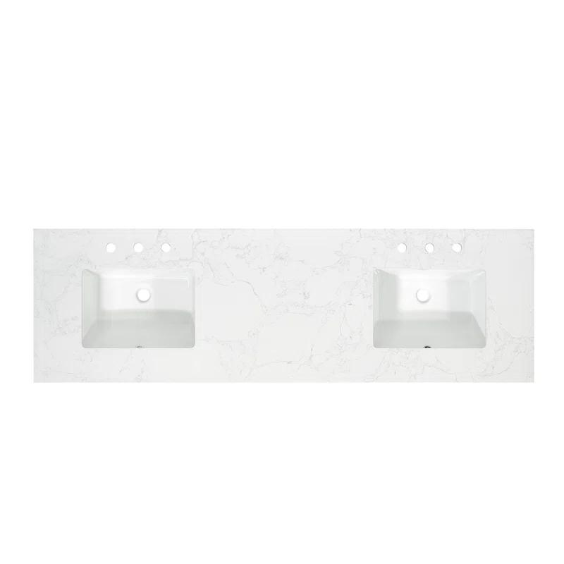 Ceres 73" Engineered Stone Double Bathroom Vanity Top with Sink