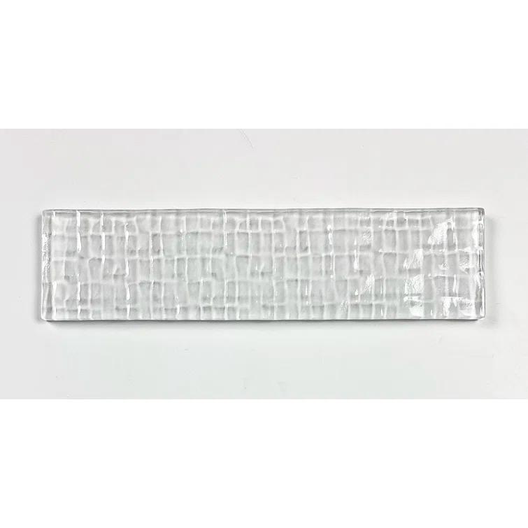 Abolos Metro Cubes 2 in. x 8 in. Textured Glass Straight Edge Subway Decorative Kitchen & Bathroom Wall Tile