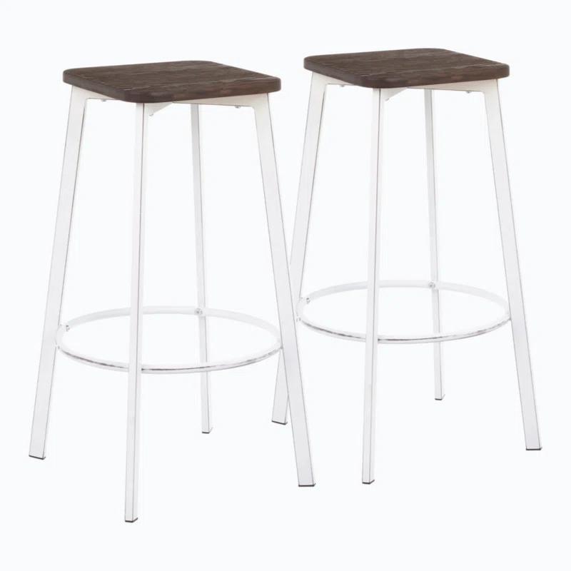 Wenty Clara Upholstered Counter Stool with Metal Frame (Set of 2)