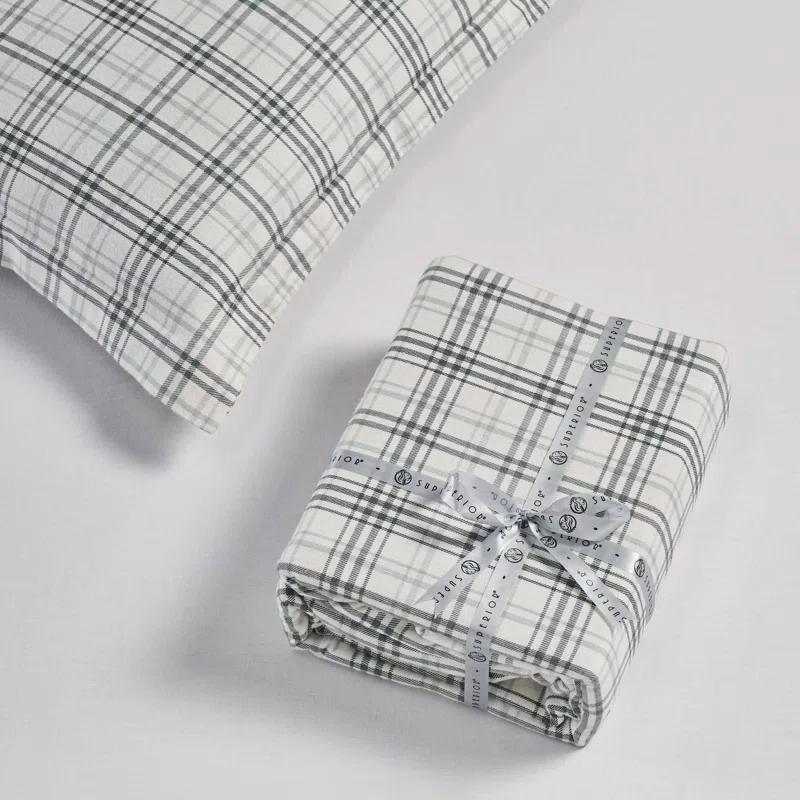 Superior Plaid Flannel Cotton Classic Modern Farmhouse Duvet Cover Set