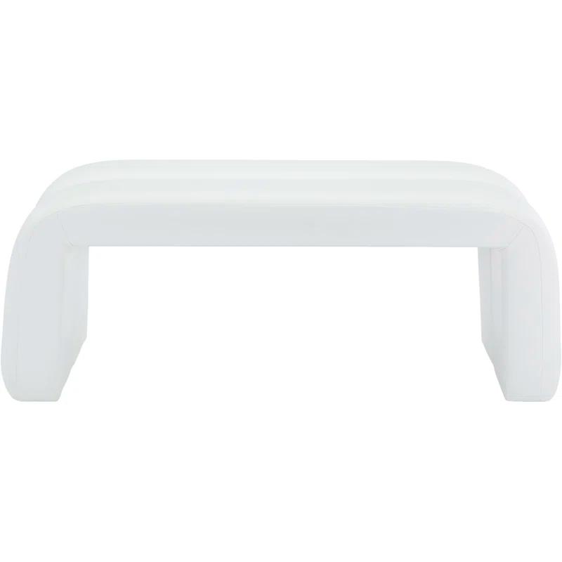 Wrought Studio™ Ishanjeet Arc Vegan Leather Upholstered Bench