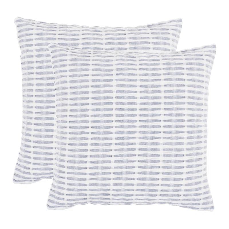 KAF Home Pleated Please Striped Cotton Pillow Cover (Set of 2)