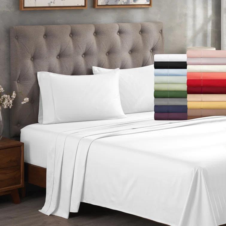 Superior Egyptian Cotton 300 Thread Count Solid Deep Pocket Bed Sheet Set & Reviews | Wayfair