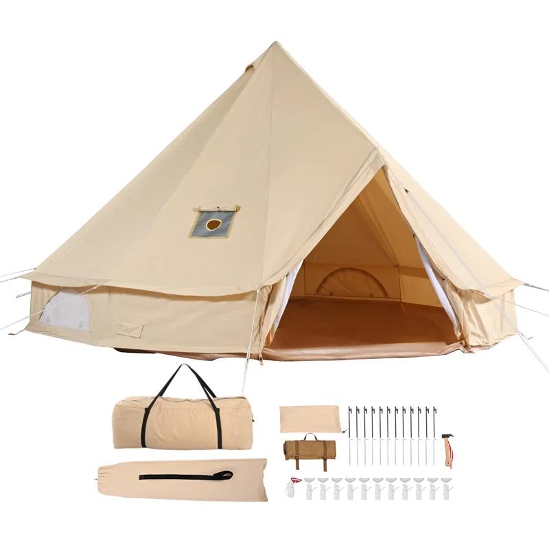 VEVOR VEVOR Canvas Bell Tent 4-Season Camping Yurt Tent with Stove Jack