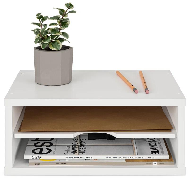 Ballucci Logan Stackable 2-Tier Paper Organizer and Monitor Stand