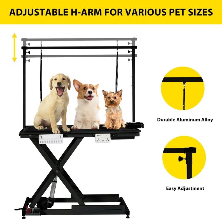 babevy 50'' Electric Dog Grooming Table, Heavy Duty, Height Adjustable Pet Grooming Table | Wayfair