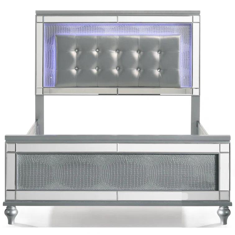Benjara Lee Upholstered Platform Bed