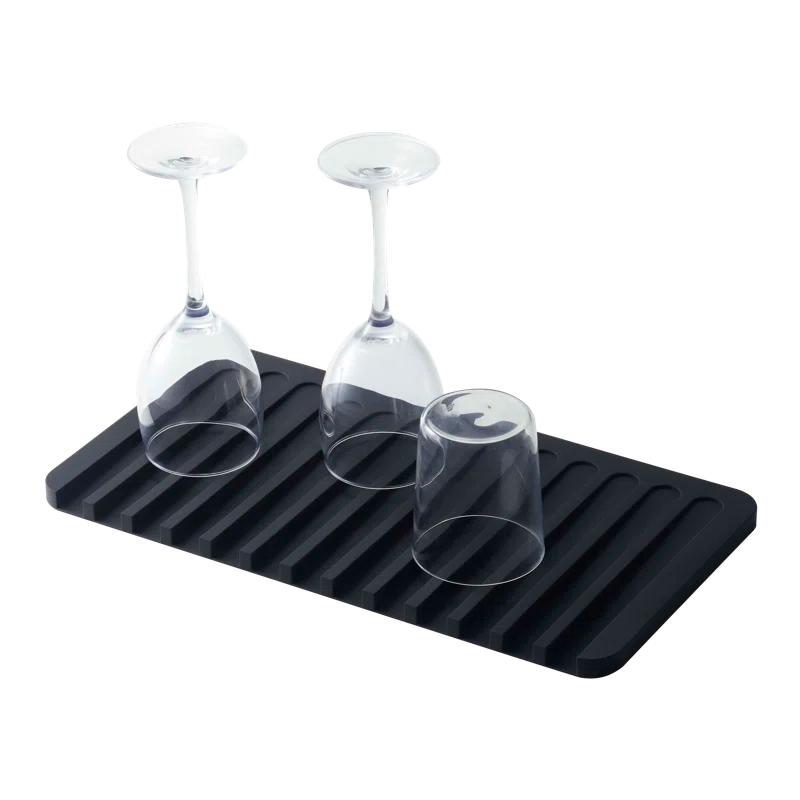 Yamazaki Home Self Draining Tray - Drying Board, Dish Drainer Mat, Silicone