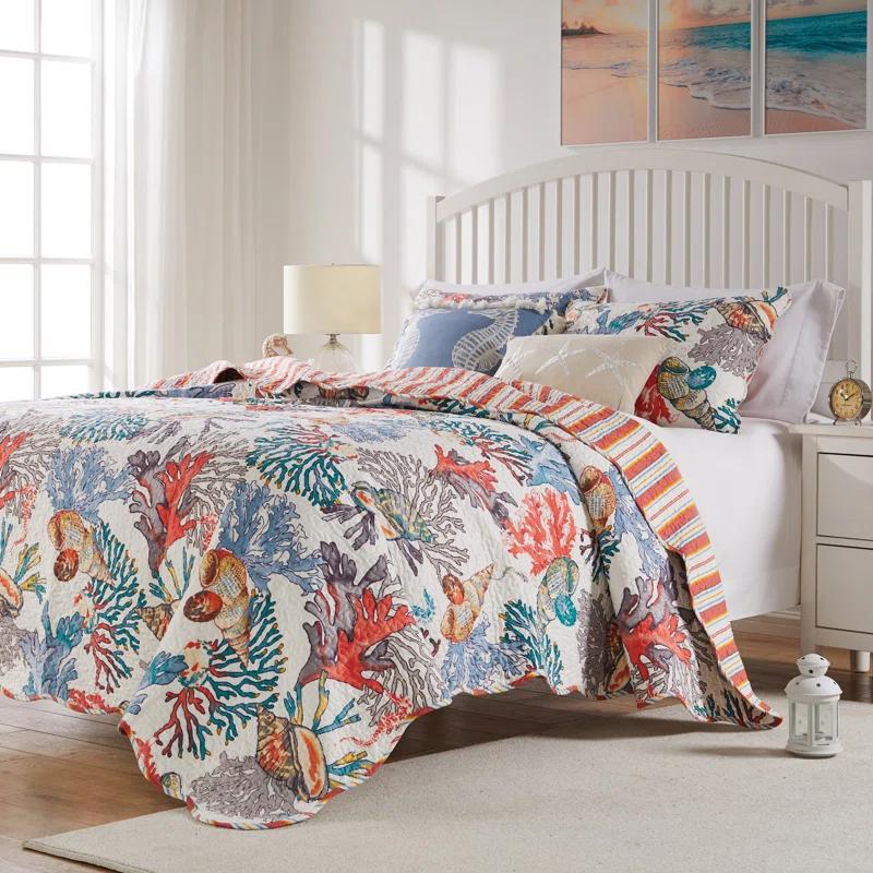 Atlantis Reversible Quilt Set with Throw Pillows