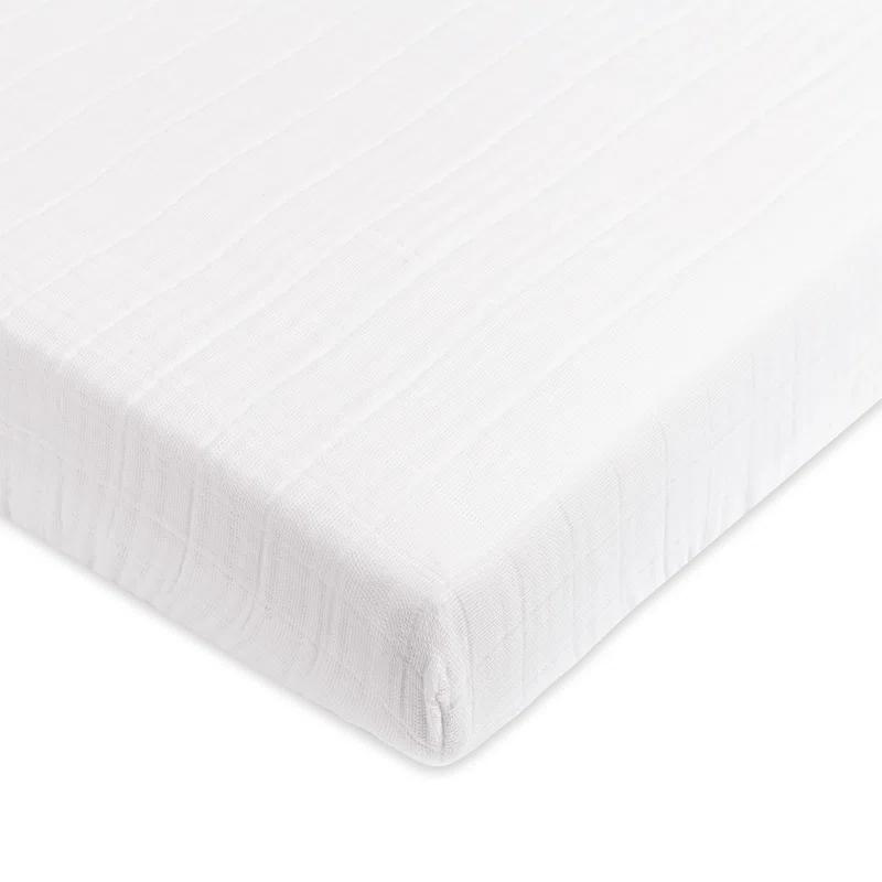 Plain White Muslin Mini Fitted Sheet