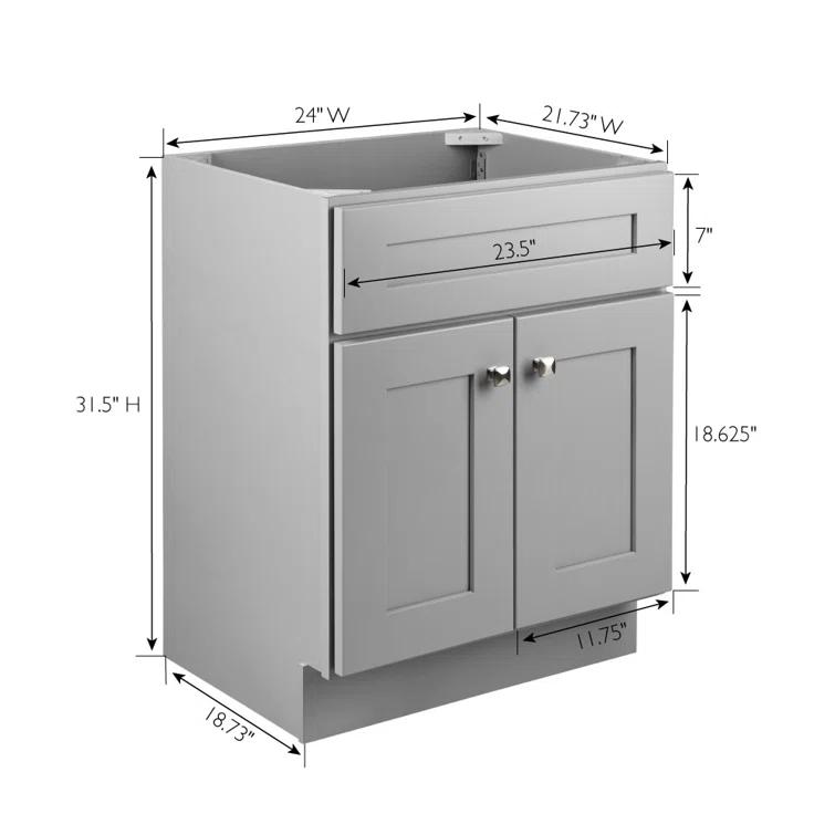 Design House Brookings 24 Inch Bathroom Vanity, Ready to Assemble, Solid Wood, Sherwin Williams – Design House, 587063